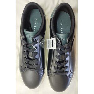 Ted Baker Men’s Black Leather Sneakers Size 10 Designer Low Top NIB